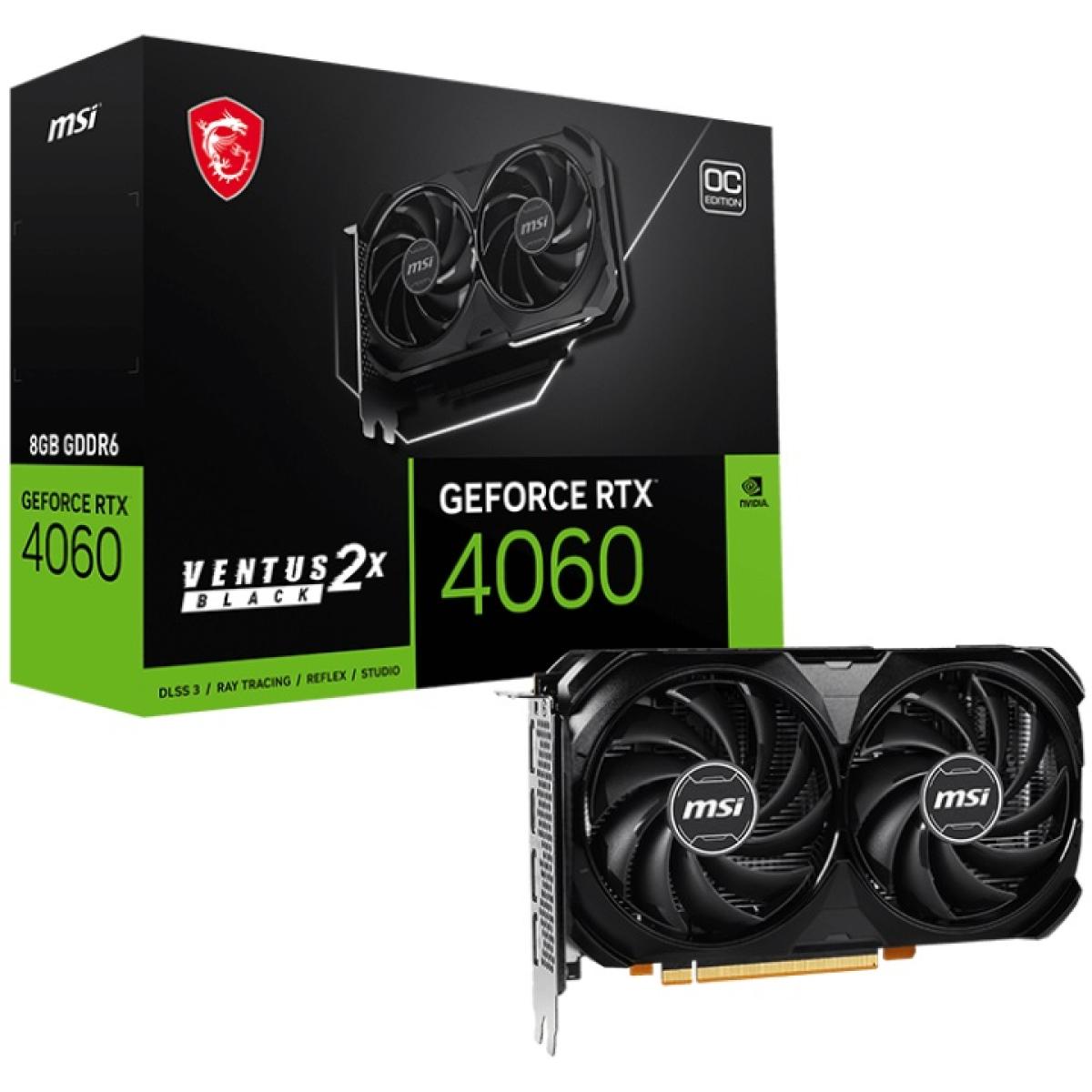 MSI GeForce RTX 4060 VENTUS 2X BLACK 8GB OC GDDR6 - Graphics Card MSI GeForce RTX 4060 VENTUS 2X BLACK 8GB OC GDDR6 - Graphics Card